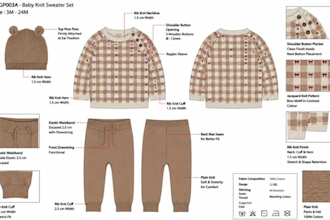 create babywear tech pack kidswear collections children wears design tech pack