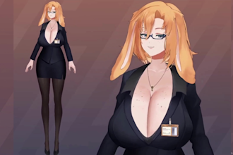 design nsfw vtuber model, live2d rigging with expressions for vtube studio