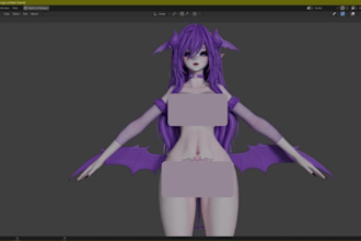 create vrchat avatar furry 3d model vrc character anime avatar