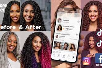 manage social media for hair brands, wigs, bundles, and salons
