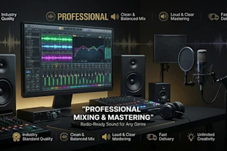 professionally mix and master your song for a clean, radio ready sound