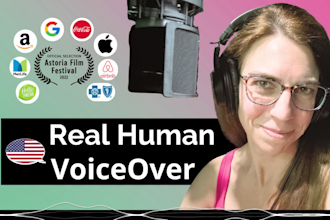rewrite and humanize ai scripts then voice to real human female voice over