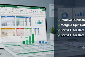 clean excel data, split, merge files and remove duplicates
