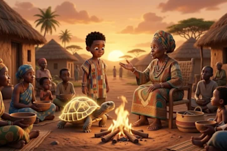 create african folktales video 3d ai animation ai storytelling 3d ai cartoon