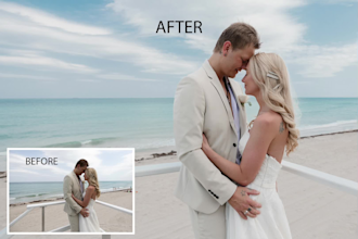 professionally edit and retouch your wedding photos