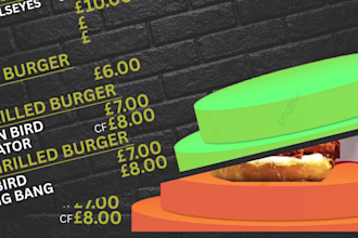 design a professional restaurant menu, food menu, flyer or menu board