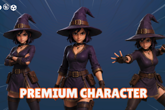 create custom 3d low poly character for game, animation, and game assets