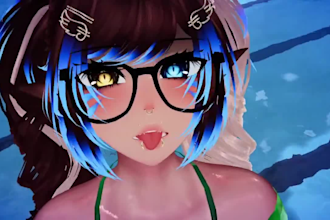 create custom vrchat furry avatar fursona anime 3d model full body rig