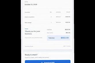 build a custom invoice and quote generator web app