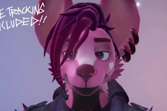 create custom vrchat furry avatar with facial tracking fursona pc quest vrm sfw