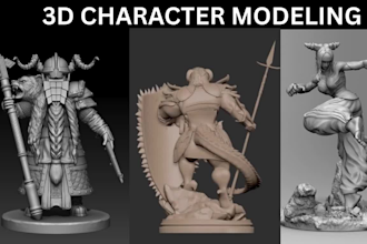 sculpt 3d model, print and paint character design, miniature, stl for printing