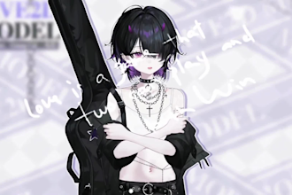 draw 2d vtuber model, live2d vtuber model, live2d rigging, vtuber commission