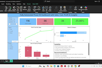 create fully automated power bi dashboard with sales, profit and insights
