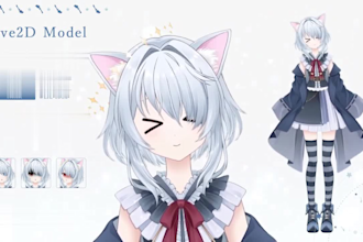 design and rig pro vtuber character in live2d, for vtuber model and vtube studio