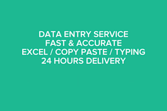 do data entry, excel, copy paste work