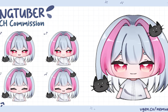draw pngtuber plus model in anime style for your streaming