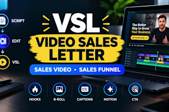 edit your vsl video sales letter and sales video for a sales funnel or offer