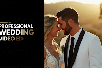 cinematic wedding video editing, wedding highlights and reels