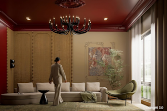 design luxury living room interiors with realistic 3drenders
