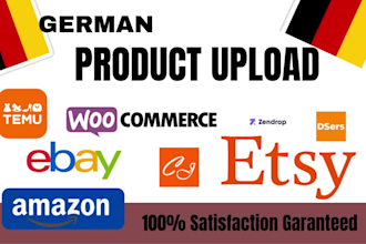 do germany shopify products research and product upload and product listing