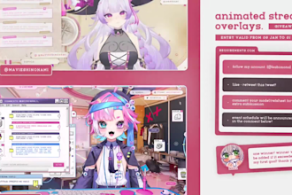 create custom male vtuber model, vtuber background, stream overlay, 2d vtuber