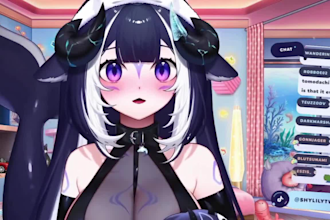 do 2d 3d vtuber character facerig  vrchat vriod model furry avatar vrm streaming