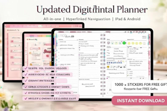 etsy digital planner canva design editable hyperlinked digital planner kdp etsy