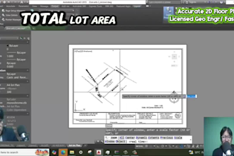 a professional property lot plan or land survey in autocad