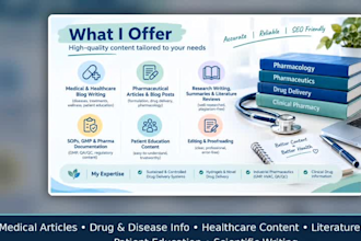 write pharmacy and health content as a licensed pharmacist