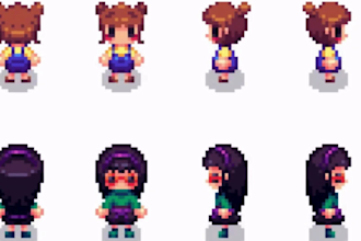 create nsfw pixel art character sprite sheet game asset nsfw pixel animation
