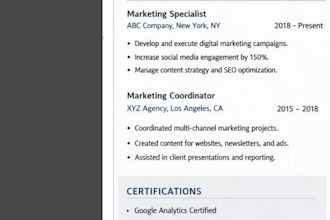 design a professional ats optimized CV or resume