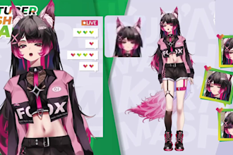 draw and rig high quality live2d vtuber model, vtuber model, live2d rigging
