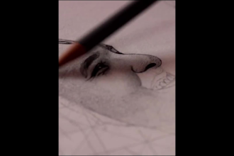 draw a hyper realistic pencil portrait sketch