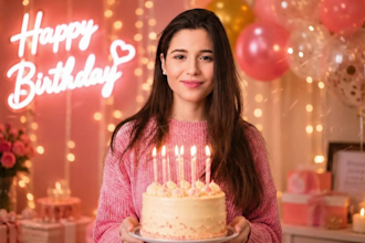 create happy birthday wishing video with song