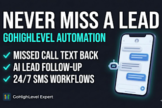 setup gohighlevel missed call text back sms automation and ai lead follow up