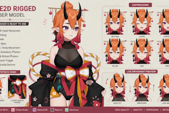 design and rig live2d vtuber model anime vtuber model live 2d rigging
