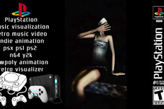 do psx ps2 low poly character and y2k n64 music visualizer for music video