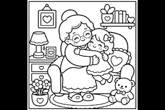 create cute cozy coloring pages for kids and adults
