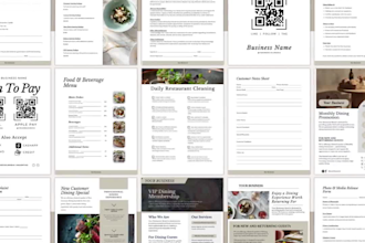 design restaurant brochure canva menu flyer food cafe branding ads