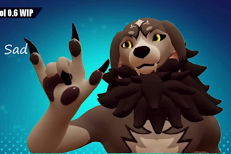 custom furry vrchat avatar facial tracking 3d fursona nsfw character vrm avatar