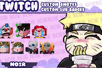 design emotes for your witch and kick channel also discord