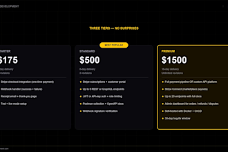 develop a API or integrate into your app, integrate stripe