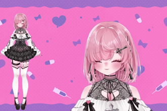 design and rigging 2d vtuber model live2d anime art style streaming overlay