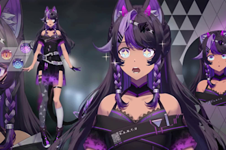 do 3d,2d vtuber model character, vtuber rigging, vrm, live 2d, vrm avater