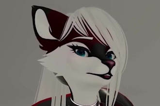 do custom furry vrchat avatar with facial tracking PC quest unity vrm 3d model