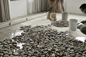 create ai epoxy flooring and construction timelapse videos