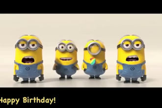 make funny happy birthday video with minions voice