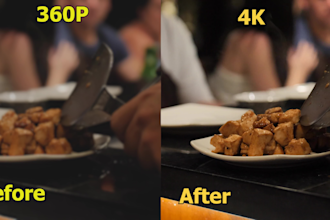 denoise,enhance quality and upscale video upto 4k