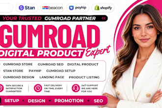 do gumroad setup, gumroad store , gumroad promotion, gumroad seo, stan store