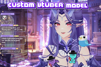 create custom 2d 3d vtuber model with rigging vrm live2d vtube studio